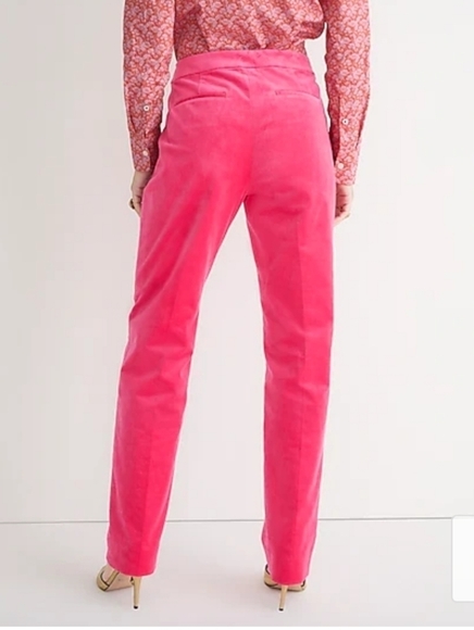 J Crew Full Length Kate Straight Leg Holiday Pants In Stretch Velvet - Picture 3 of 7